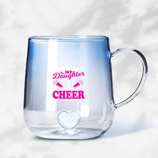 My Daughter Cheer Mom Cheerleading Mother's Day Gradient Glass Mugs