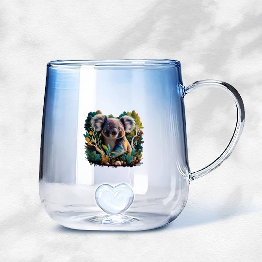 Colorful Koala in the forest Gradient Glass Mugs