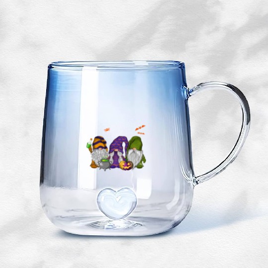 Halloween Gnomes, Happy Halloween Gradient Glass Mugs