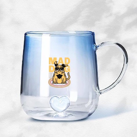 Mad Dog Animal Gradient Glass Mugs