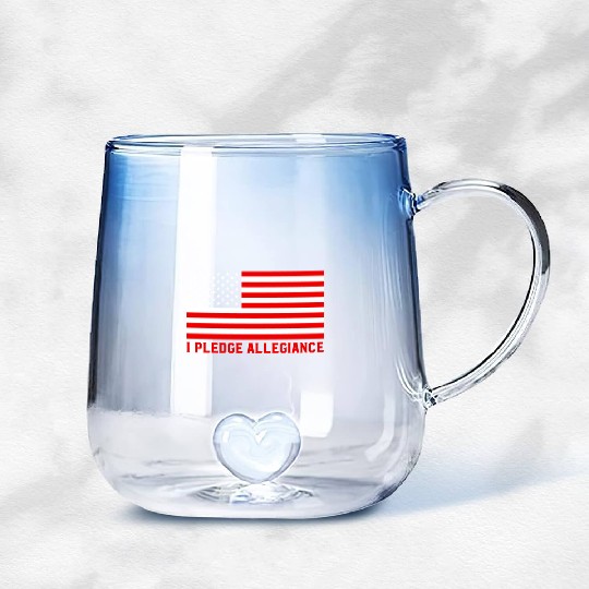 Pledge Allegiance American Flag Patriotic Design Gradient Glass Mugs