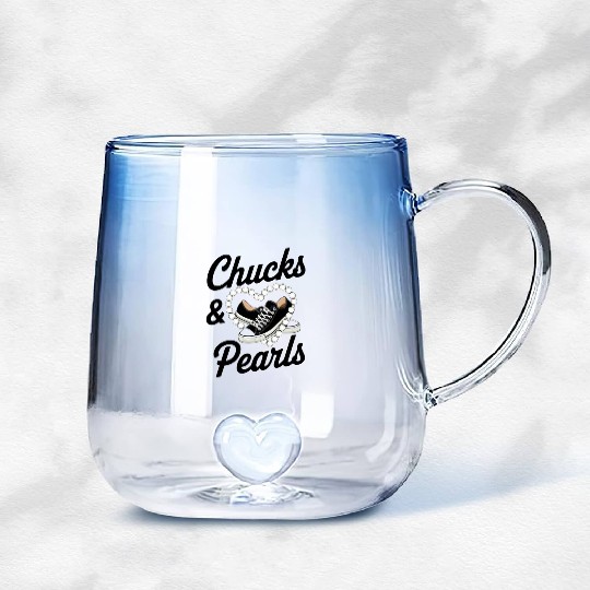 Chucks And Pearls 2024 I'M With Her Kamala 2024 Gradient Glass Mugs