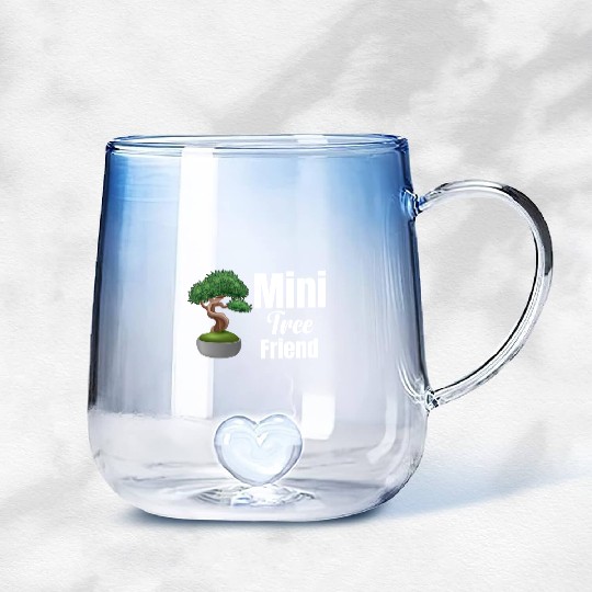 Mini Tree Friend Bonsai Meditation Spiritual Gradient Glass Mugs