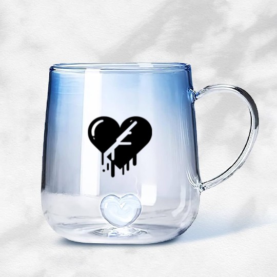 Heart broken hearts vector path15 Gradient Glass Mugs