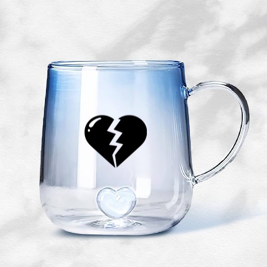 Heart broken hearts vector path16 Gradient Glass Mugs