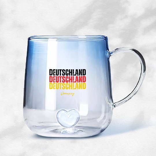 Germany flag, German pride Gradient Glass Mugs