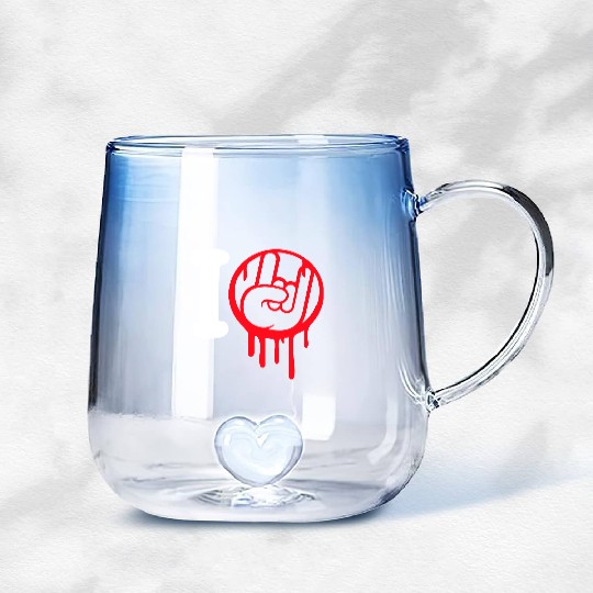 I Love Heavy Metal Hard Rock Music Graffiti Heart Gradient Glass Mugs