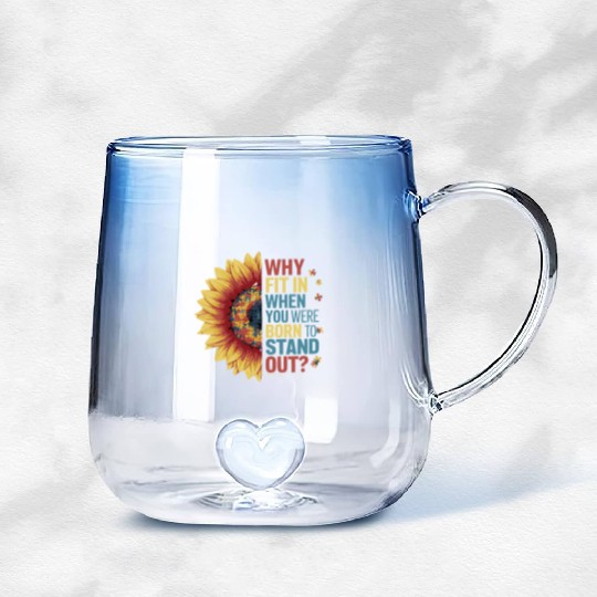 Vibrant Sunflower Puzzle Gradient Glass Mugs