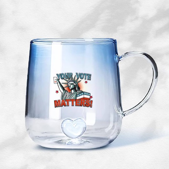 Statue of Liberty & voting card -Your Vote Matters Gradient Glass Mugs