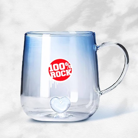 100 % Percent Rock Music Graffiti Drops Text Stamp Gradient Glass Mugs