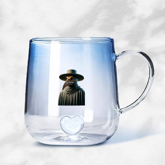 Plague Doctor Gradient Glass Mugs