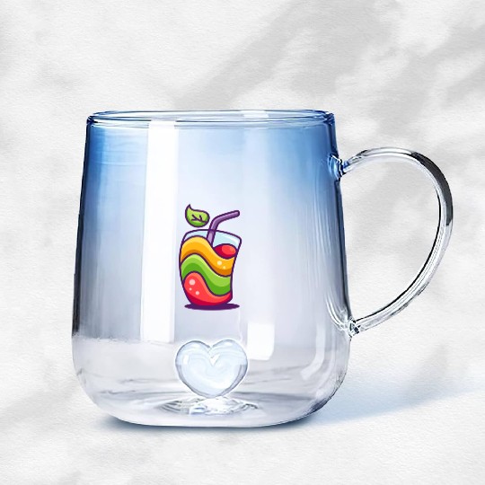 Apple Class plant Art Design Gradient Glass Mugs