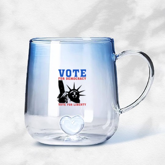 Vote for Democracy, Vote For Liberty - Election Gradient Glass Mugs