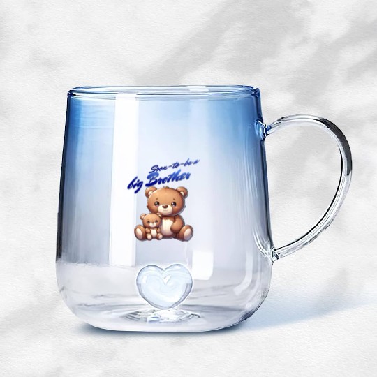 I'm Going To Be A Big Brother Cute Teddy Bears, Gradient Glass Mugs