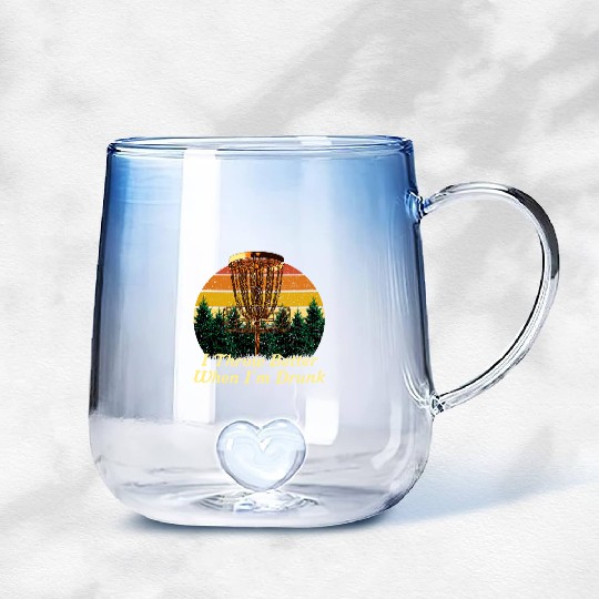 I Throw Better When Im Drunk Funny Disc Golf Humor Gradient Glass Mugs