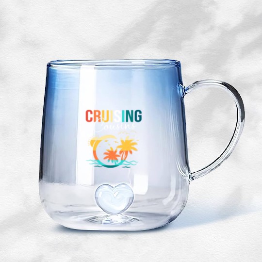 Family Cruise Mediterranean Cruising Cousins Gradient Glass Mugs