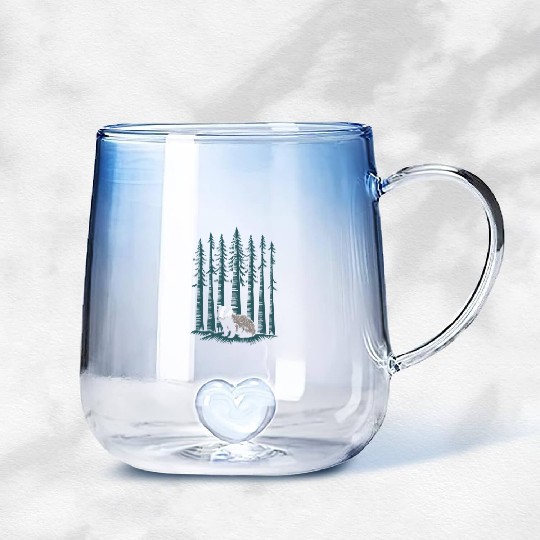 Cottagecore Forest Badge Serenity Nature Vibes Gradient Glass Mugs