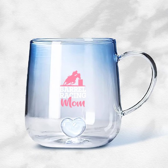 Barrel Racer Rodeo Horse Barrel Racing Mom Gradient Glass Mugs