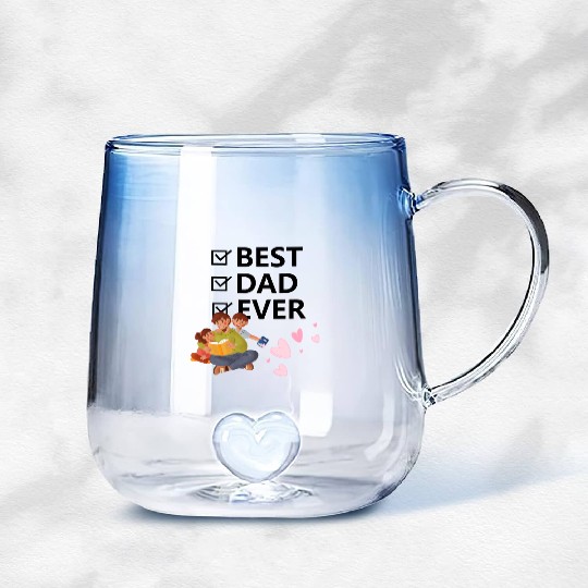 Best Dad Ever Gradient Glass Mugs