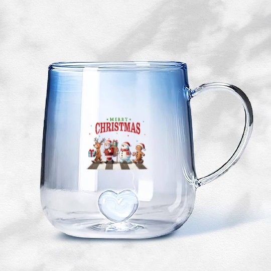 Christmas Collection - Piano Crossing #2 Gradient Glass Mugs