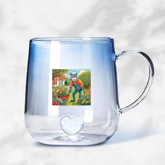 The Lone Wolf Tends His Garden Gradient Glass Mugs