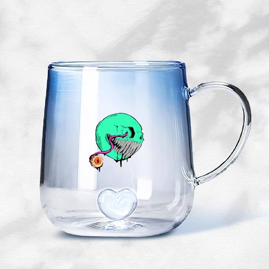Cringe Zombie Pac Man Gradient Glass Mugs