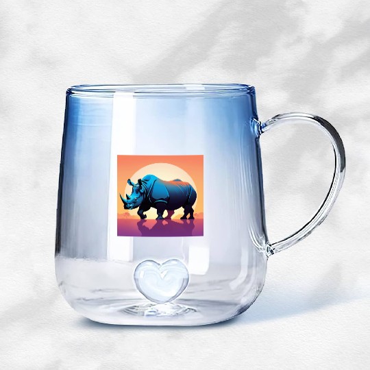 Rhinoceros - 01 Gradient Glass Mugs