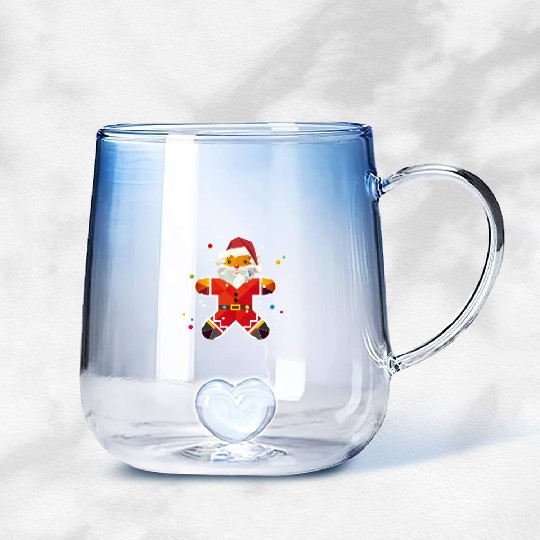 Gingerbread man in Santa design-Creative Christmas Gradient Glass Mugs