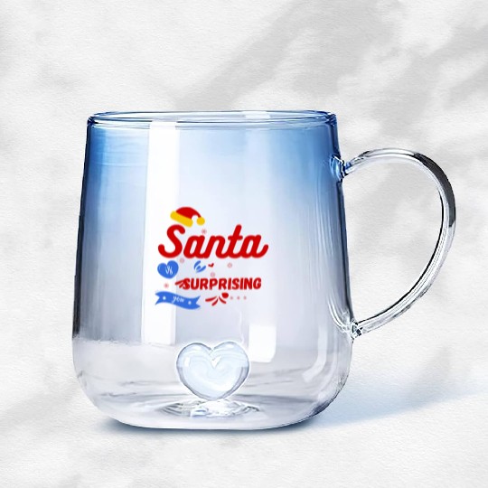 Santa Claus Gradient Glass Mugs