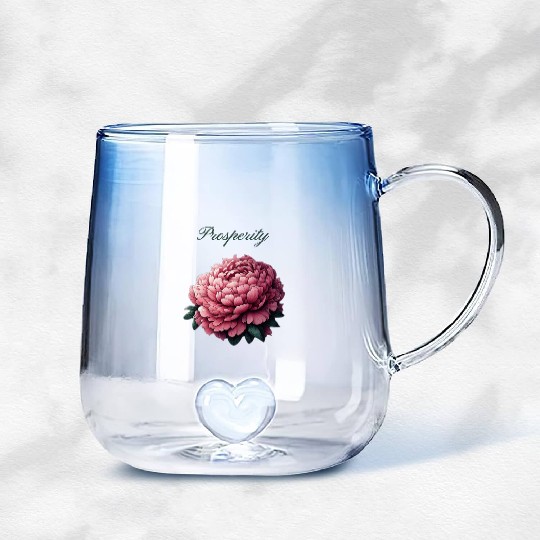 Peony of Prosperity: A Symbol of Wealth Gradient Glass Mugs