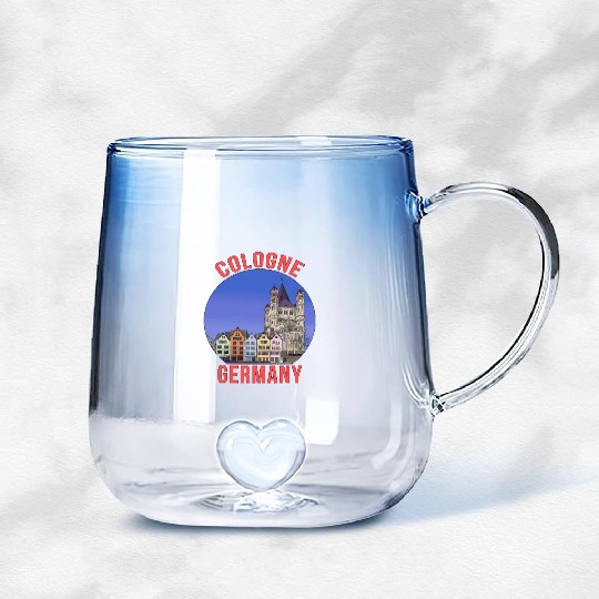 Cologne Germany Gradient Glass Mugs