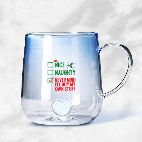 Nice Naughty Funny Holiday Gradient Glass Mugs