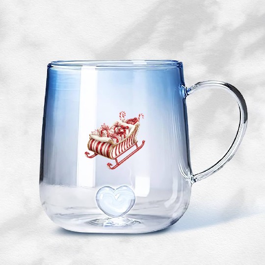 Merry Christmas, Christmas Vintage Gradient Glass Mugs