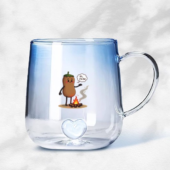 Chestnuts Roasting Christmas Cartoon Gradient Glass Mugs