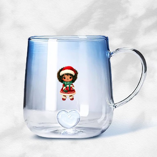 Cute Christmas, Christmas Vintage Gradient Glass Mugs