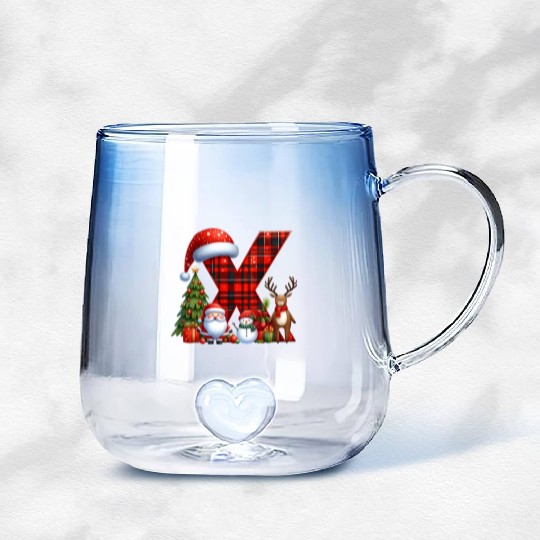 Merry Christmas, Christmas Retro Gradient Glass Mugs