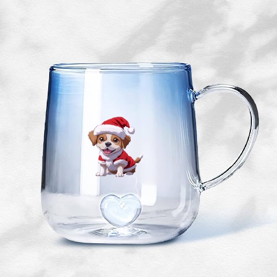 Santa Paws: The Cutest Christmas Puppy Gradient Glass Mugs