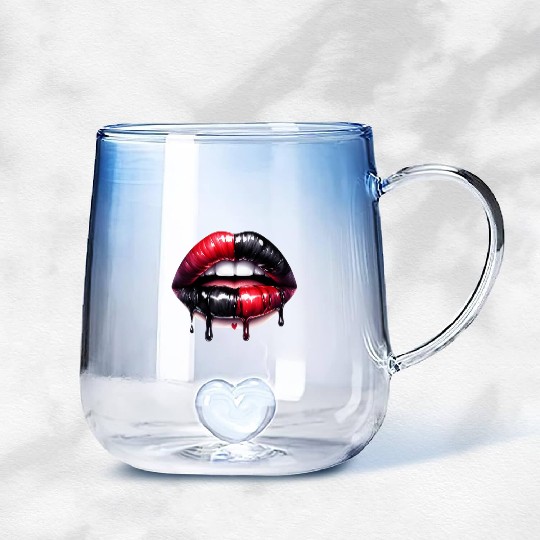 Black Gnomes Valentines Day Gradient Glass Mugs