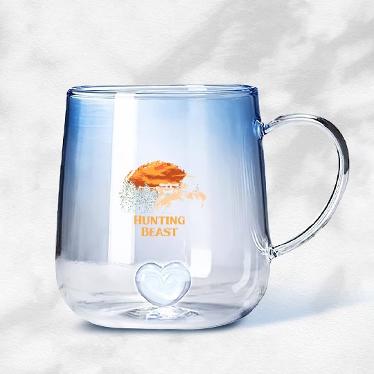 Hunting Beast Bear Hunter Bear Cub Animal Shooting Gradient Glass Mugs