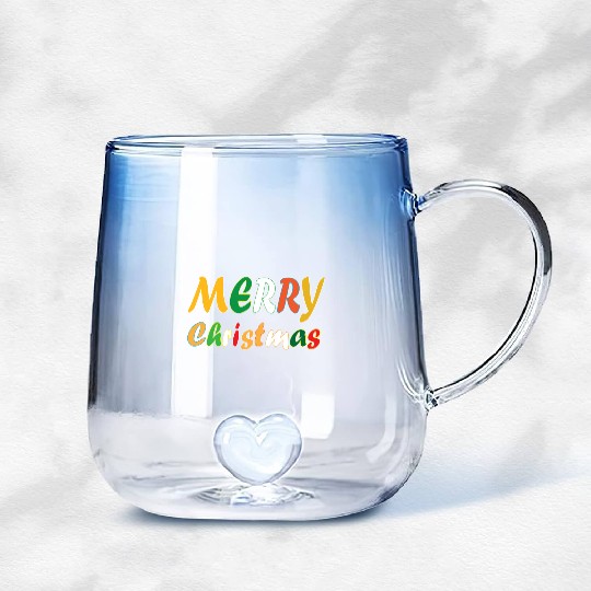 Vintage Christmas Charm Gradient Glass Mugs