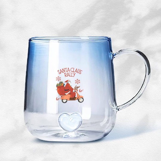 Santa Claus Rally Gradient Glass Mugs