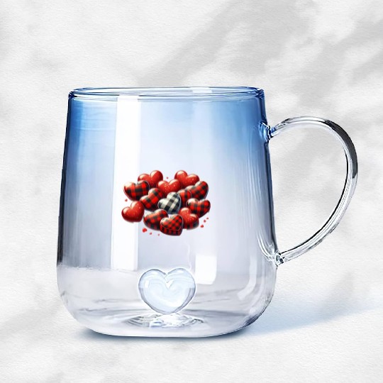 Valentines Day, Valentine Retro Gradient Glass Mugs