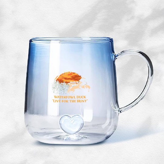 Waterfowl Duck Live for the Hunt Cast Around Gradient Glass Mugs