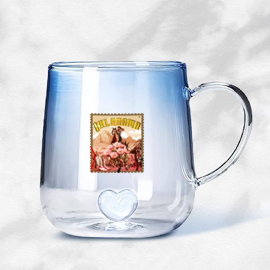 Oklahoma Cowgirl Stamp Gradient Glass Mugs