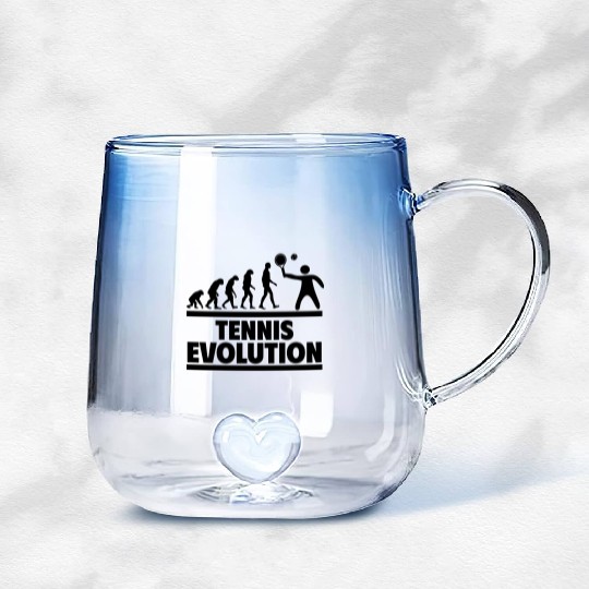 Tennis Evolution - Perfect for Tennis Lovers Gradient Glass Mugs