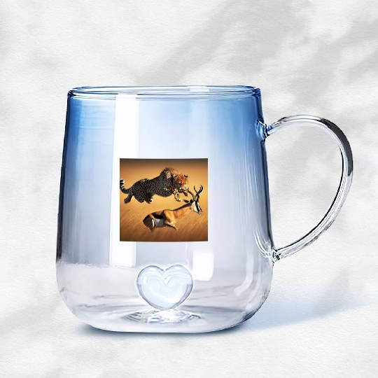 Cheetah on the Hunt Gradient Glass Mugs