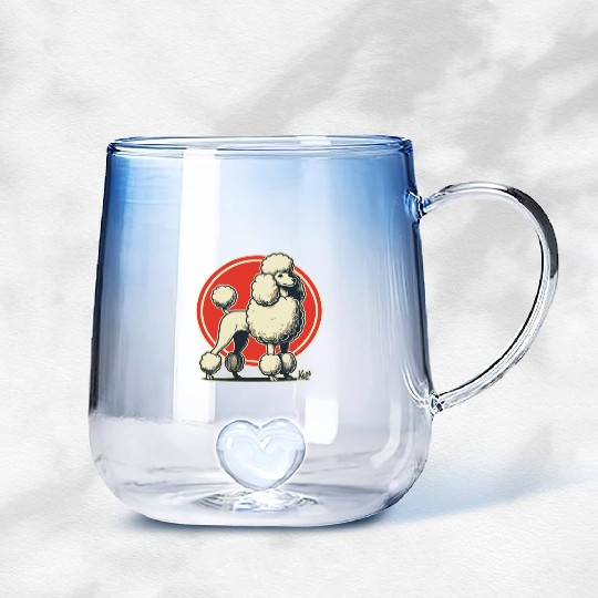 Majestic Poodle Gradient Glass Mugs