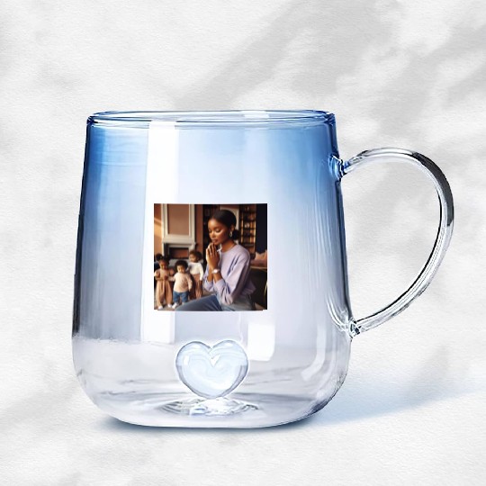 Caramel-skinned African American Woman Gradient Glass Mugs