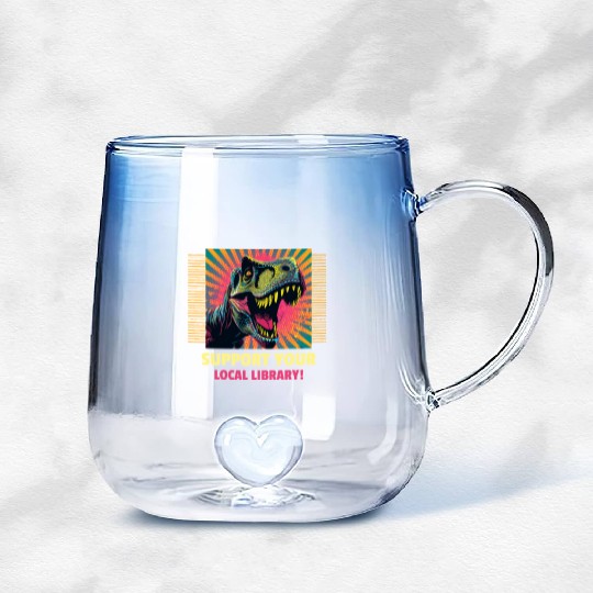 Support Your Local Library Gradient Glass Mugs