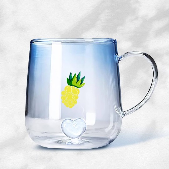 Pineapple Tennis Vibes for Summer Fun Gradient Glass Mugs